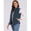 imageAllegra K Womens Fleece Vest Button Down Sleeveless Jacket with Pockets Oversized Fuzzy VestsDark Blue
