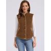 imageAllegra K Womens Fleece Vest Button Down Sleeveless Jacket with Pockets Oversized Fuzzy VestsDark Brown