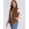 imageAllegra K Womens Fleece Vest Button Down Sleeveless Jacket with Pockets Oversized Fuzzy VestsDark Brown