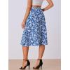 imageAllegra K Womens Floral Skirt ALine Midi Skirt Chiffon Elegant 2025 Fall SkirtsBlue White