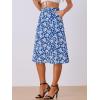 imageAllegra K Womens Floral Skirt ALine Midi Skirt Chiffon Elegant 2025 Fall SkirtsBlue White