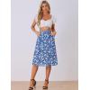 imageAllegra K Womens Floral Skirt ALine Midi Skirt Chiffon Elegant 2025 Fall SkirtsBlue White