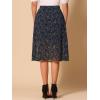 imageAllegra K Womens Floral Skirt ALine Midi Skirt Chiffon Elegant 2025 Fall SkirtsNavy Blue