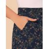 imageAllegra K Womens Floral Skirt ALine Midi Skirt Chiffon Elegant 2025 Fall SkirtsNavy Blue