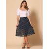 imageAllegra K Womens Floral Skirt ALine Midi Skirt Chiffon Elegant 2025 Fall SkirtsNavy Blue