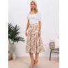imageAllegra K Womens Floral Skirt Chiffon Aline Long Tiered Ruffle Boho Summer Midi SkirtsBeige Pinkfloral