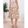 imageAllegra K Womens Floral Skirt Chiffon Aline Long Tiered Ruffle Boho Summer Midi SkirtsBeige Pinkfloral