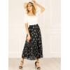 imageAllegra K Womens Floral Skirt Chiffon Aline Long Tiered Ruffle Boho Summer Midi SkirtsBlack