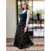 imageAllegra K Womens Floral Skirt Chiffon Aline Long Tiered Ruffle Boho Summer Midi SkirtsBlack