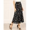 imageAllegra K Womens Floral Skirt Chiffon Aline Long Tiered Ruffle Boho Summer Midi SkirtsBlack