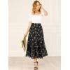 imageAllegra K Womens Floral Skirt Chiffon Aline Long Tiered Ruffle Boho Summer Midi SkirtsBlack