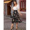 imageAllegra K Womens Floral Skirt Chiffon Aline Long Tiered Ruffle Boho Summer Midi SkirtsBlack Pink