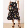 imageAllegra K Womens Floral Skirt Chiffon Aline Long Tiered Ruffle Boho Summer Midi SkirtsBlack Pink