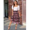 imageAllegra K Womens Floral Skirt Chiffon Aline Long Tiered Ruffle Boho Summer Midi SkirtsBlack Pinks