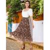 imageAllegra K Womens Floral Skirt Chiffon Aline Long Tiered Ruffle Boho Summer Midi SkirtsBlack Red