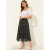 imageAllegra K Womens Floral Skirt Chiffon Aline Long Tiered Ruffle Boho Summer Midi SkirtsBlack a