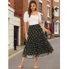 imageAllegra K Womens Floral Skirt Chiffon Aline Long Tiered Ruffle Boho Summer Midi SkirtsBlack a