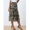 imageAllegra K Womens Floral Skirt Chiffon Aline Long Tiered Ruffle Boho Summer Midi SkirtsBlacks