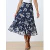 imageAllegra K Womens Floral Skirt Chiffon Aline Long Tiered Ruffle Boho Summer Midi SkirtsBlue a
