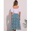 imageAllegra K Womens Floral Skirt Chiffon Aline Long Tiered Ruffle Boho Summer Midi SkirtsBlues
