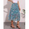 imageAllegra K Womens Floral Skirt Chiffon Aline Long Tiered Ruffle Boho Summer Midi SkirtsBlues