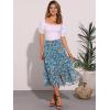imageAllegra K Womens Floral Skirt Chiffon Aline Long Tiered Ruffle Boho Summer Midi SkirtsBlues