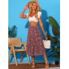 imageAllegra K Womens Floral Skirt Chiffon Aline Long Tiered Ruffle Boho Summer Midi SkirtsBrown
