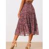 imageAllegra K Womens Floral Skirt Chiffon Aline Long Tiered Ruffle Boho Summer Midi SkirtsBrown
