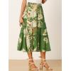 imageAllegra K Womens Floral Skirt Chiffon Aline Long Tiered Ruffle Boho Summer Midi SkirtsDeep Green