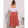 imageAllegra K Womens Floral Skirt Chiffon Aline Long Tiered Ruffle Boho Summer Midi SkirtsDeep Red