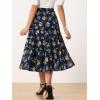 imageAllegra K Womens Floral Skirt Chiffon Aline Long Tiered Ruffle Boho Summer Midi SkirtsNavy