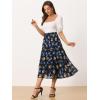 imageAllegra K Womens Floral Skirt Chiffon Aline Long Tiered Ruffle Boho Summer Midi SkirtsNavy