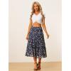 imageAllegra K Womens Floral Skirt Chiffon Aline Long Tiered Ruffle Boho Summer Midi SkirtsNavy Blue