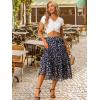 imageAllegra K Womens Floral Skirt Chiffon Aline Long Tiered Ruffle Boho Summer Midi SkirtsNavy Blue