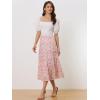 imageAllegra K Womens Floral Skirt Chiffon Aline Long Tiered Ruffle Boho Summer Midi SkirtsPink