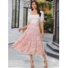 imageAllegra K Womens Floral Skirt Chiffon Aline Long Tiered Ruffle Boho Summer Midi SkirtsPink