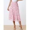 imageAllegra K Womens Floral Skirt Chiffon Aline Long Tiered Ruffle Boho Summer Midi SkirtsPink Rose