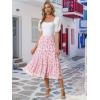imageAllegra K Womens Floral Skirt Chiffon Aline Long Tiered Ruffle Boho Summer Midi SkirtsPink Rose