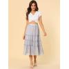 imageAllegra K Womens Floral Skirt Chiffon Aline Long Tiered Ruffle Boho Summer Midi SkirtsPurple