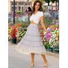 imageAllegra K Womens Floral Skirt Chiffon Aline Long Tiered Ruffle Boho Summer Midi SkirtsPurple