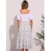 imageAllegra K Womens Floral Skirt Chiffon Aline Long Tiered Ruffle Boho Summer Midi SkirtsWhite Purple
