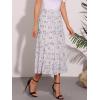 imageAllegra K Womens Floral Skirt Chiffon Aline Long Tiered Ruffle Boho Summer Midi SkirtsWhite Purple