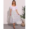 imageAllegra K Womens Floral Skirt Chiffon Aline Long Tiered Ruffle Boho Summer Midi SkirtsWhite Purple