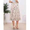 imageAllegra K Womens Floral Skirt Chiffon Aline Long Tiered Ruffle Boho Summer Midi SkirtsWhite Yellowfloral
