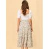 imageAllegra K Womens Floral Skirt Chiffon Aline Long Tiered Ruffle Boho Summer Midi SkirtsWhite a