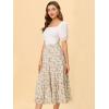 imageAllegra K Womens Floral Skirt Chiffon Aline Long Tiered Ruffle Boho Summer Midi SkirtsWhite a