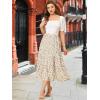 imageAllegra K Womens Floral Skirt Chiffon Aline Long Tiered Ruffle Boho Summer Midi SkirtsWhite a