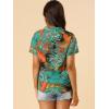 imageAllegra K Womens Hawaiian Shirts Floral Top Printed Short Sleeve Button Down Shirt Summer Tropical TopsBlack