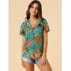imageAllegra K Womens Hawaiian Shirts Floral Top Printed Short Sleeve Button Down Shirt Summer Tropical TopsBlack