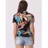 imageAllegra K Womens Hawaiian Shirts Floral Top Printed Short Sleeve Button Down Shirt Summer Tropical TopsBlacks